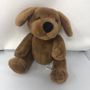 Swapets Plush Jointed Brown Dog Rotating Head 10 Inches Laying Flat‎